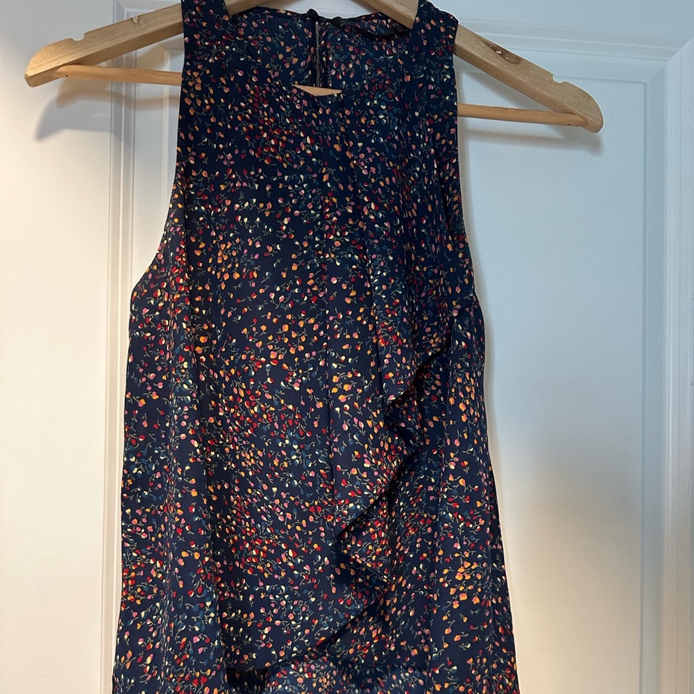 Zara Navy Top with Multicolor flowers